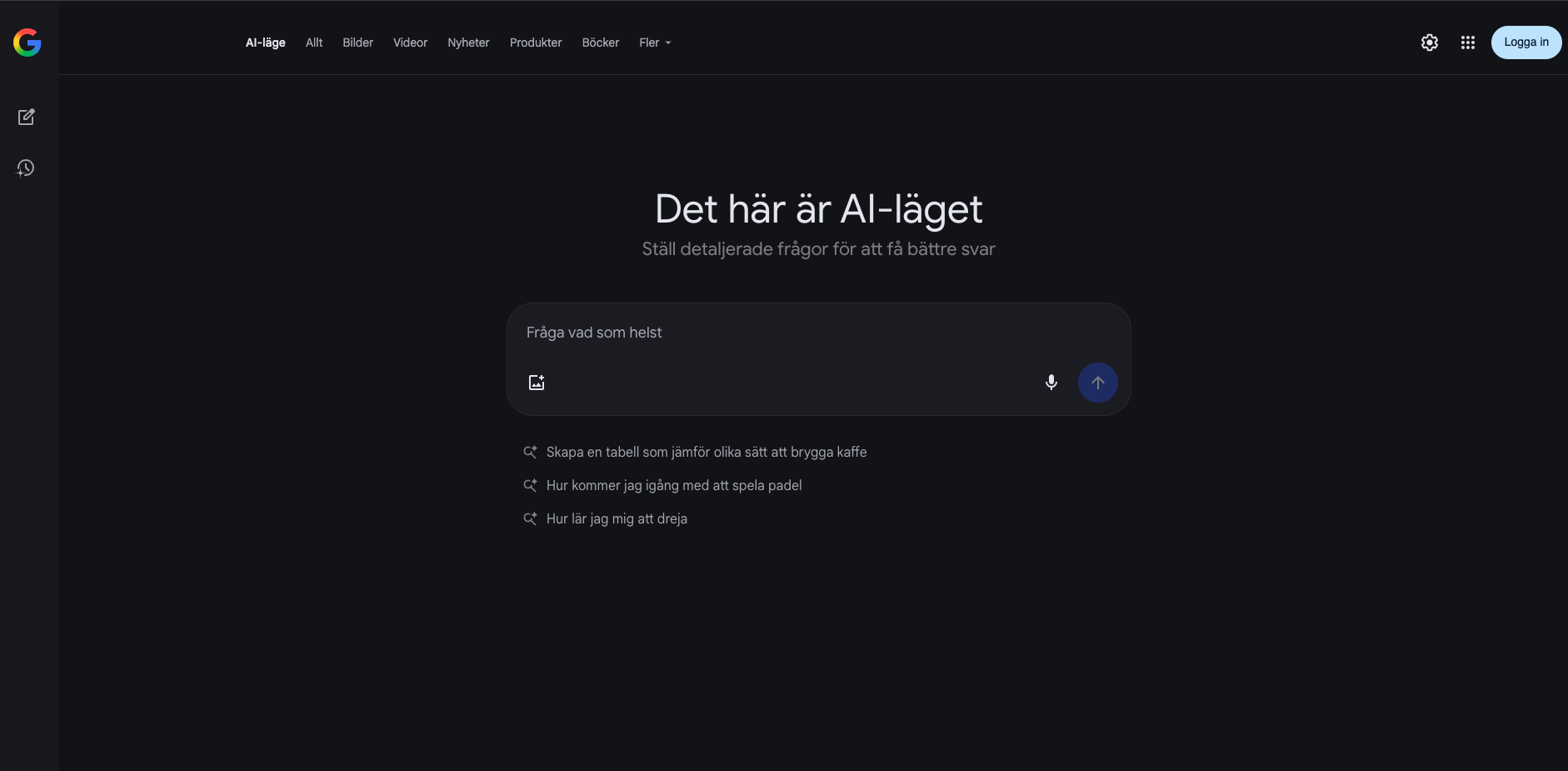AI mode och hur det ser ut
